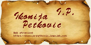 Ikonija Petković vizit kartica